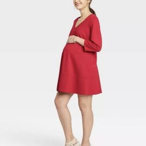 The Nines by Hatch Red Fit & Flare Maternity Dress